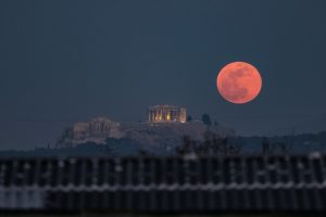 Blood moon eclipse